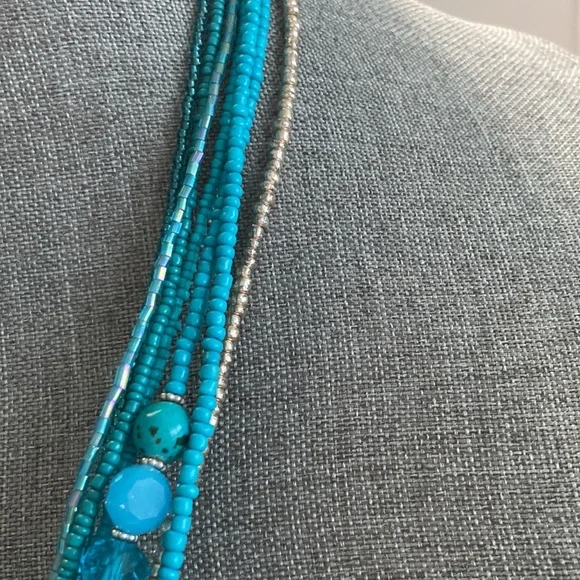 Mixit turquoise bead knot necklace and earring set - Picture 4 of 5